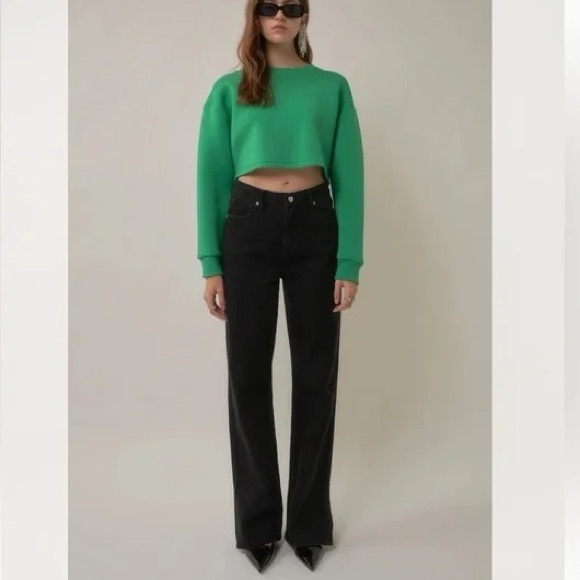 NWT Grey Lab Black Side Slit Detail Jeans 28 - Picture 1 of 9